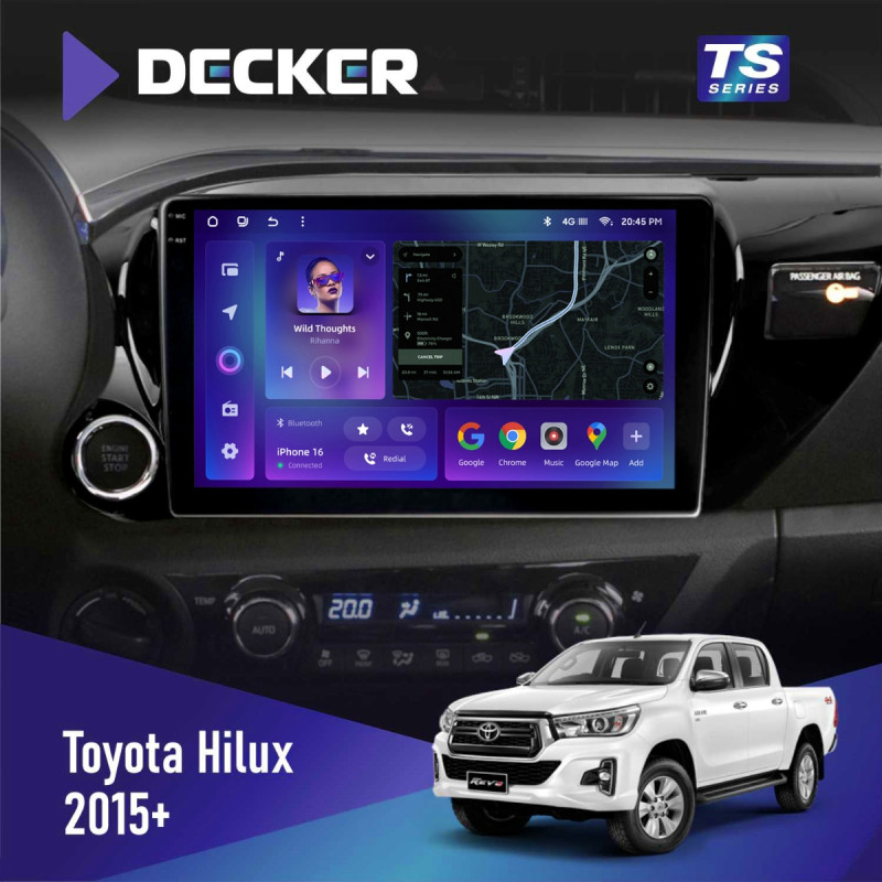 Штатна магнітола Toyota Hilux 2015-2020 Cyclone C10-013 4x64 DSP 4G