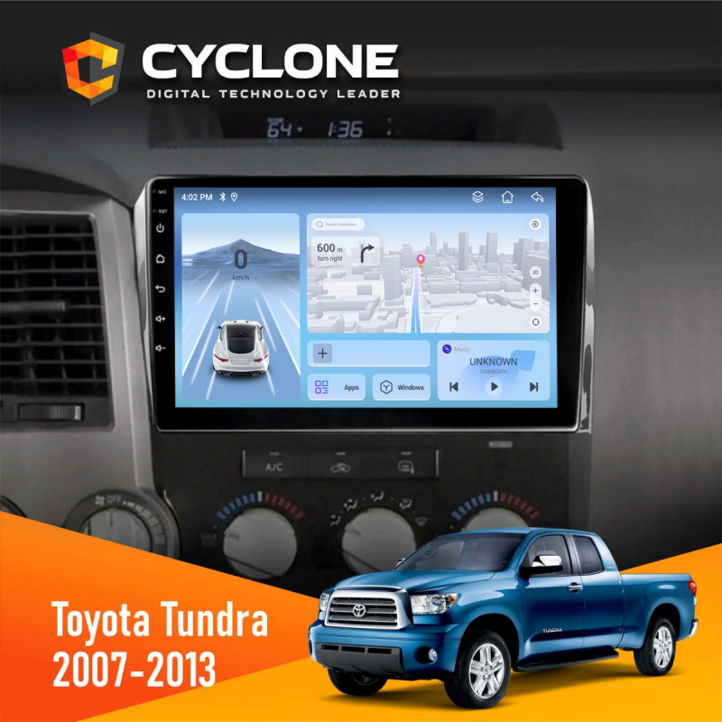 Штатна магнітола Toyota Tundra, Sequoia 2007-2012 Cyclone C10-012 4x64, DSP, 4G