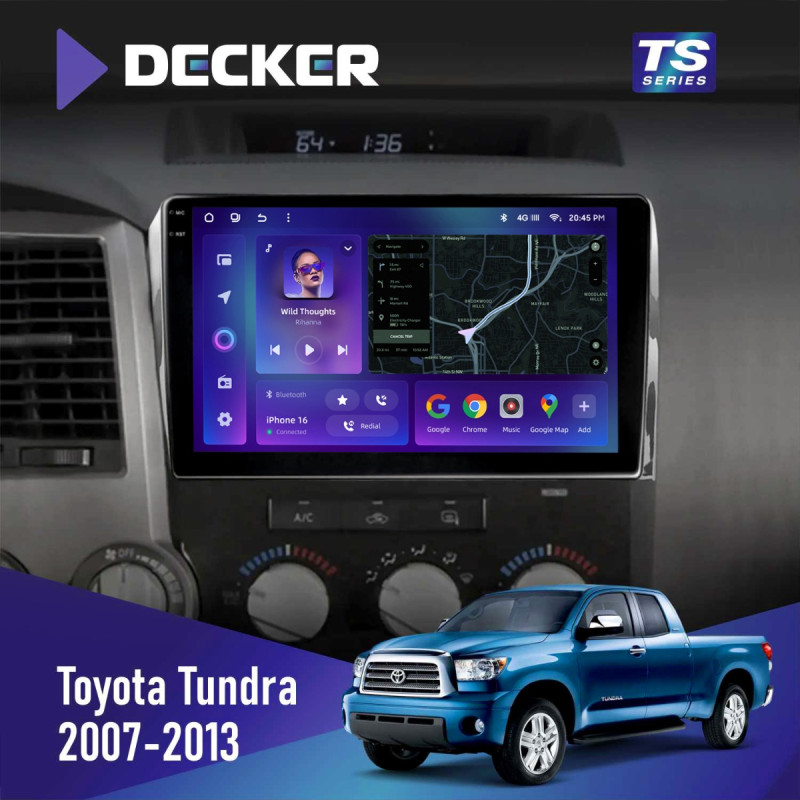 Штатна магнітола Toyota Tundra, Sequoia 2007-2012 Cyclone C10-013 4x64 DSP 4G