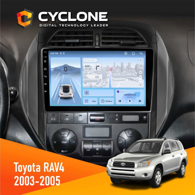Штатна магнітола Toyota RAV4 2003-2005 Cyclone C9-012 4x64, DSP, 4G