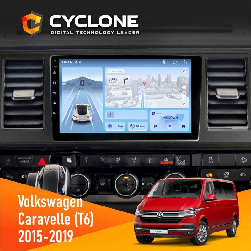 Штатна магнітола Volkswagen Caravelle 2015-2019 Cyclone C10-012 4x64, DSP, 4G