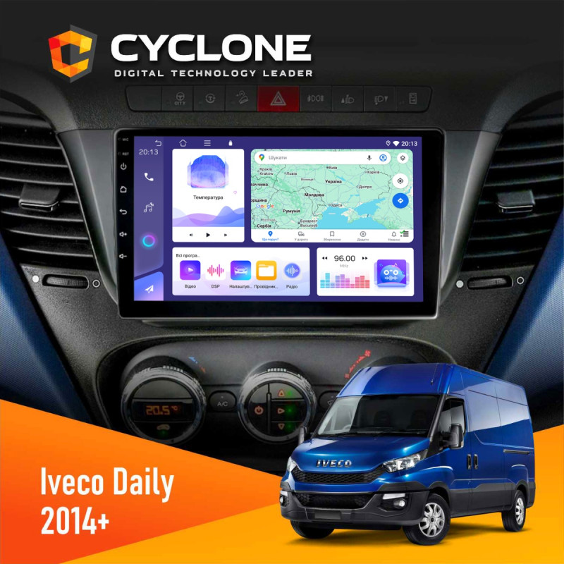 Штатна магнітола Iveco Daily 2014+ Cyclone C9-011 4x64 DSP