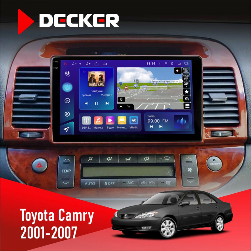Штатна магнітола Toyota Camry 30 2001-2007 Decker D9-009 4x64, DSP, 4G, 2k
