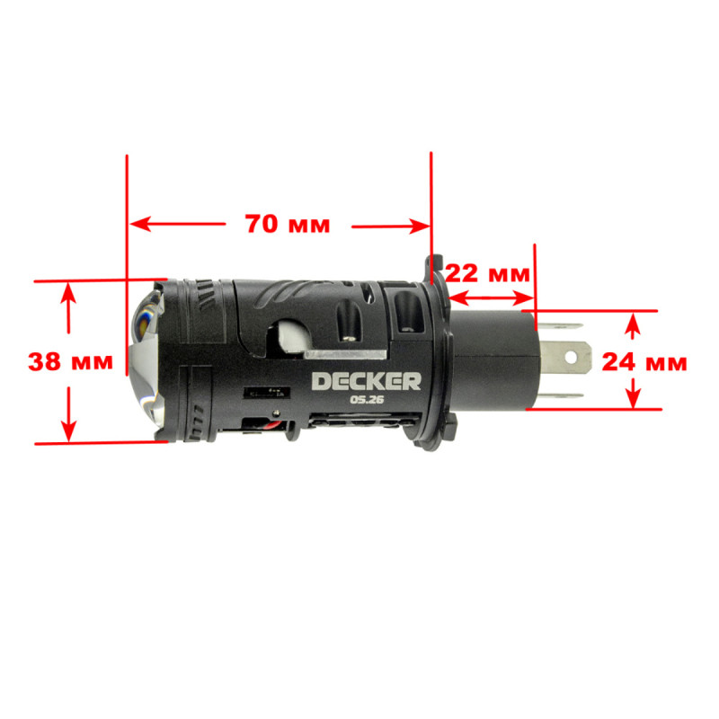 Світлодіодна лампа Decker LED RGX-02 5.5K H4 45/65W