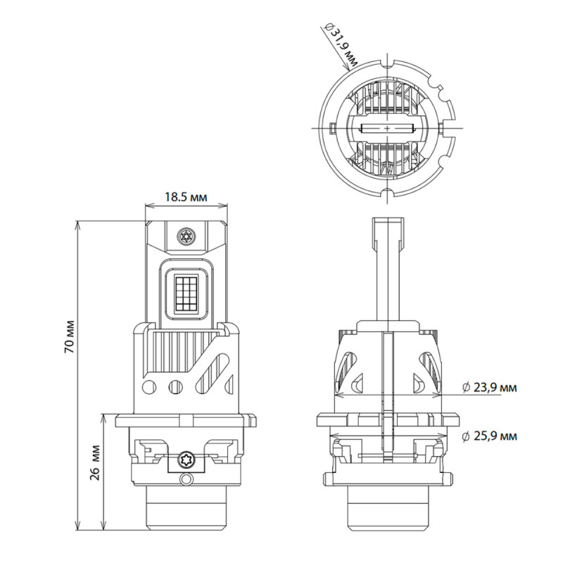 Світлодіодна лампа Decker LED PL-07 6K D4S