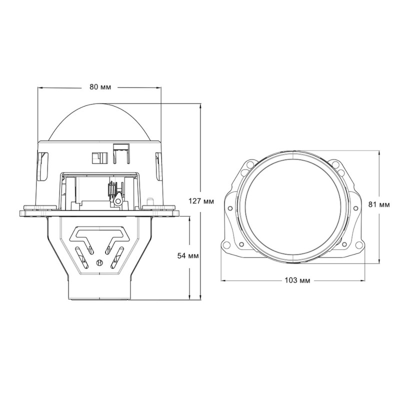 Світлодіодна лінза Cyclone LED BL 3.0" Q3 55/65W 9-32V