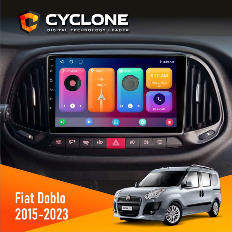 Штатна магнітола Fiat Doblo 2015-2023 Cyclone C9-001 2x32 CPL
