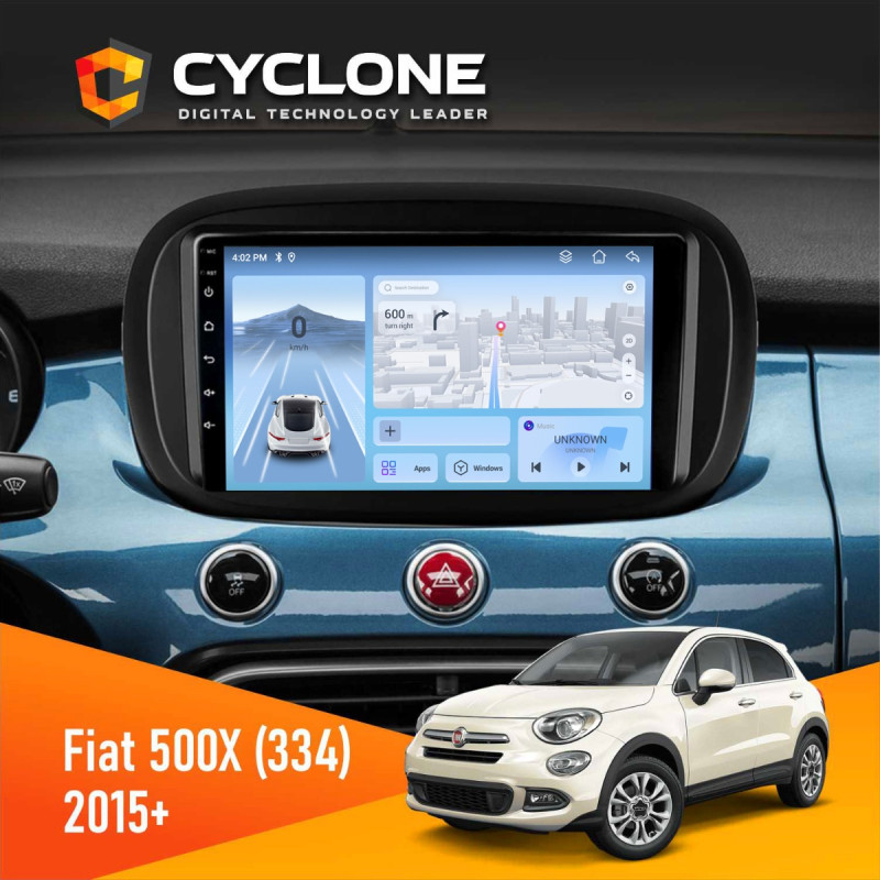 Штатна магнітола Fiat 500X (334) 2015+ Cyclone C9-012 4x64, DSP, 4G