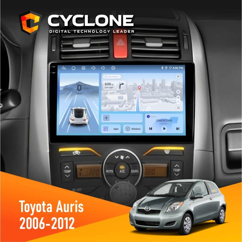 Штатна магнітола Toyota Auris 2006-2012 Cyclone C10-012 4x64, DSP, 4G