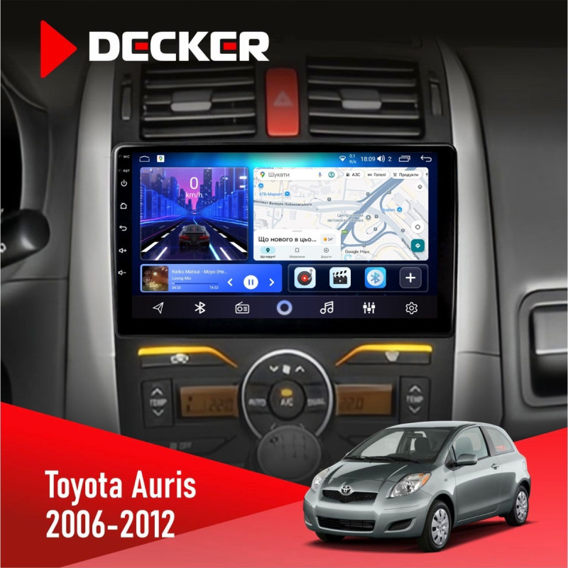 Штатна магнітола Toyota Auris 2006-2012 Decker D10-006 4x64, 4G