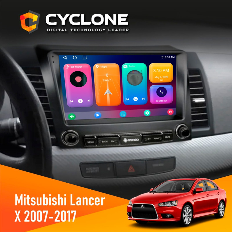 Штатна магнітола Mitsubishi Lancer X 2007-2017 Cyclone C9-001 2x32 CPL