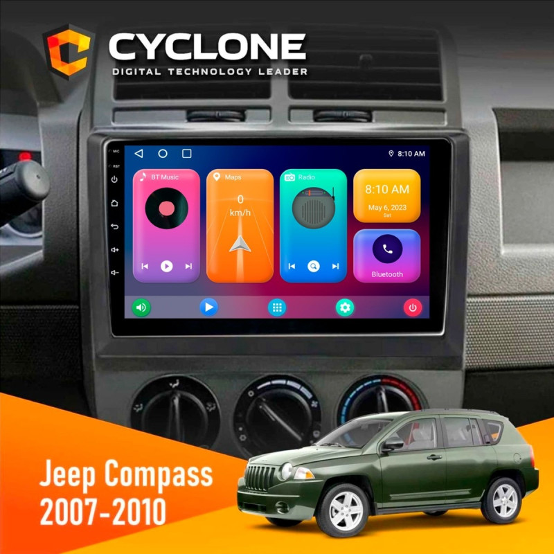 Штатна магнітола Jeep Compass 2007-2010 Cyclone C10-001 2x32 CPL