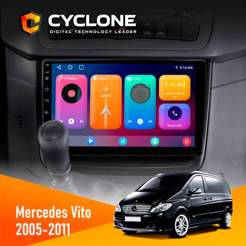 Штатна магнітола Mercedes-Benz Vito 2003-2014 Cyclone C10-001 2x32 CPL