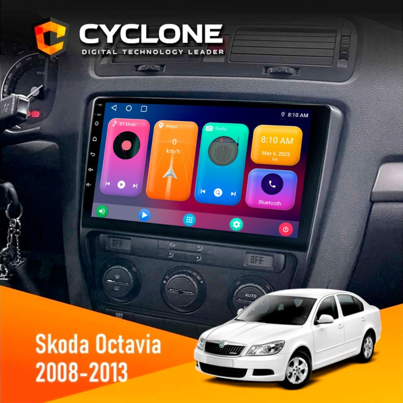 Штатна магнітола Skoda Octavia A5 2008-2013 Black Cyclone C10-001 2x32 CPL