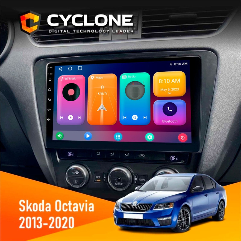 Штатна магнітола Skoda Octavia A7 2013-2020 Cyclone C10-001 2x32 CPL