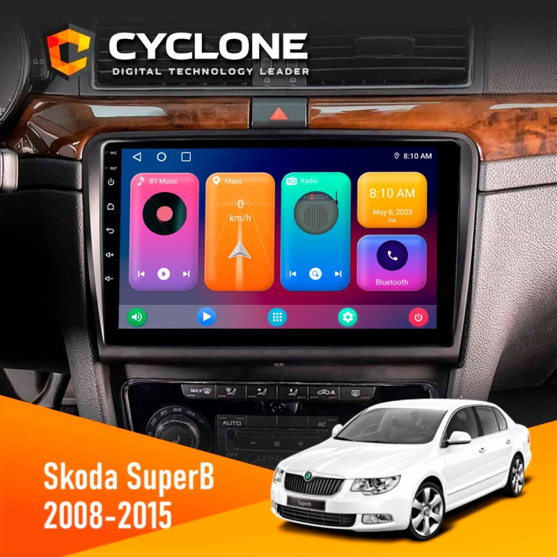 Штатна магнітола Skoda SuperB 2008-2015 Cyclone C10-001 2x32 CPL