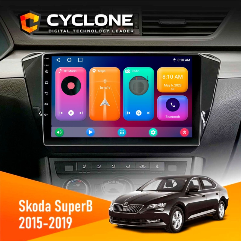 Штатна магнітола Skoda SuperB 2015-2019 Cyclone C10-001 2x32 CPL