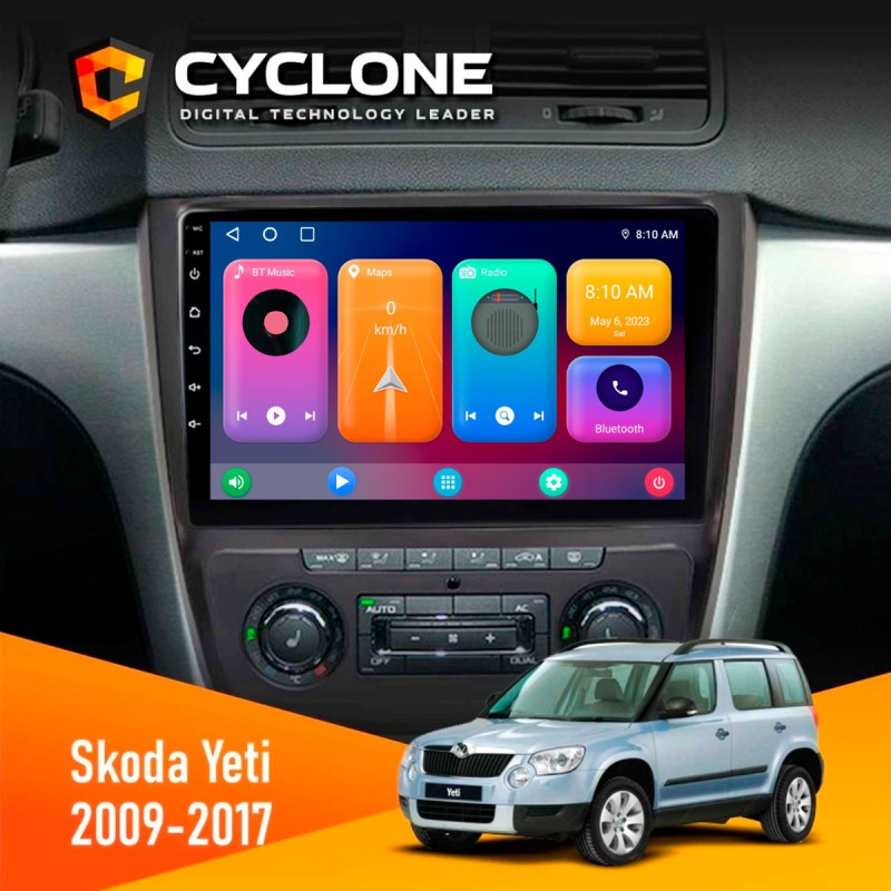 Штатна магнітола Skoda Yeti 2009-2017 Cyclone C10-001 2x32 CPL