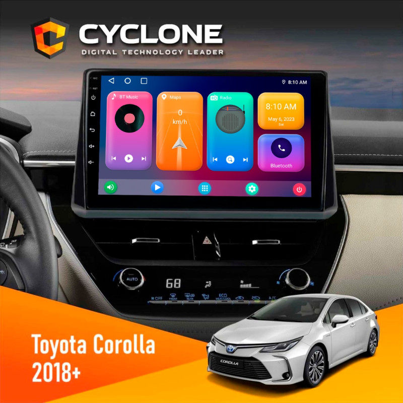 Штатна магнітола Toyota Corolla 2018+ Cyclone C10-001 2x32 CPL