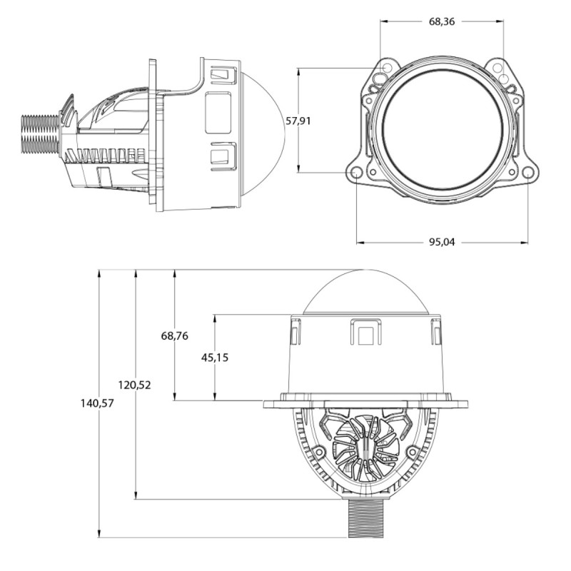 Світлодіодна лінза Cyclone LED BL 3.0" I2 MAX 55/63W