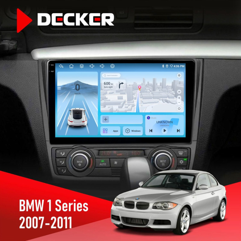Штатна магнітола BMW 1 Series 2007-2011 Climate Decker D9-010 6x128, DSP, 4G, 2K