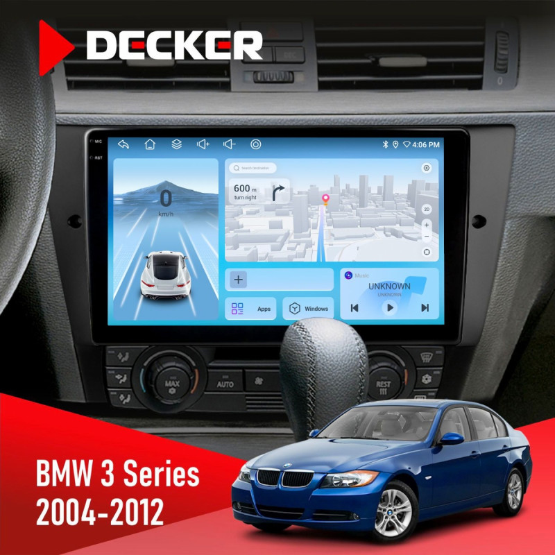 Штатна магнітола BMW 3 Series (E90, E91, E92, E93) 2004-2012 Decker D9-010 6x128, DSP, 4G, 2K