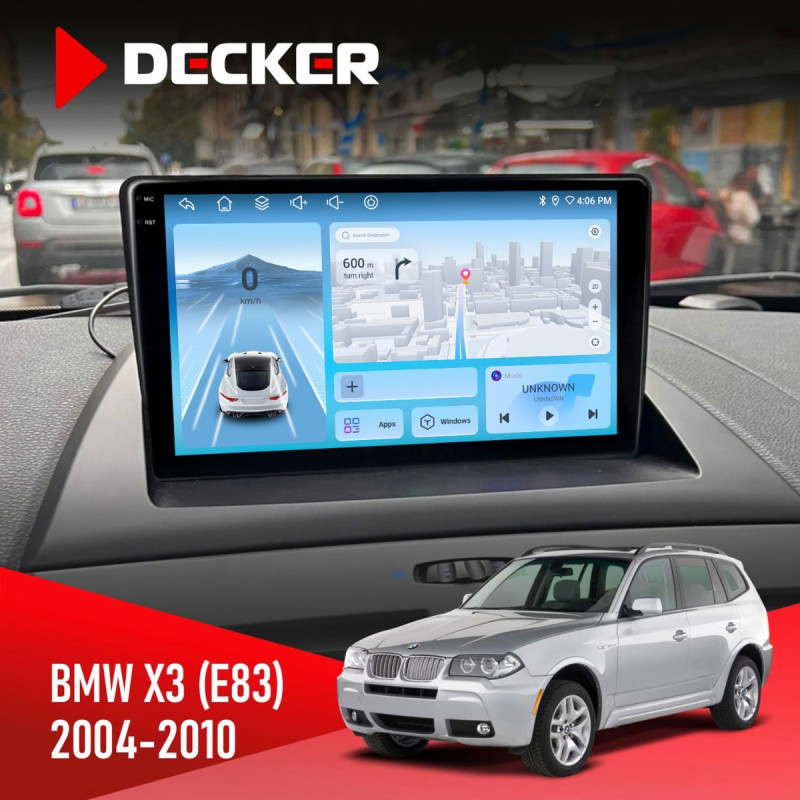 Штатна магнітола BMW X3 (E83) 2004-2010 Decker D9-010 6x128, DSP, 4G, 2K