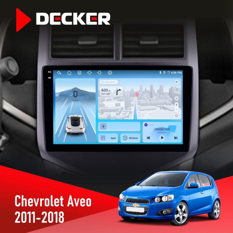 Штатна магнітола Chevrolet Aveo 2011-2018 Decker D9-010 6x128, DSP, 4G, 2K