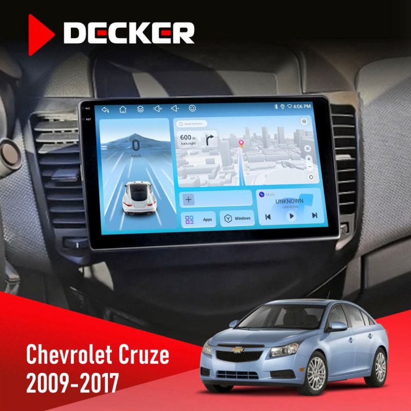 Штатна магнітола Chevrolet Cruze 2009-2018 Decker D9-010 6x128, DSP, 4G, 2K