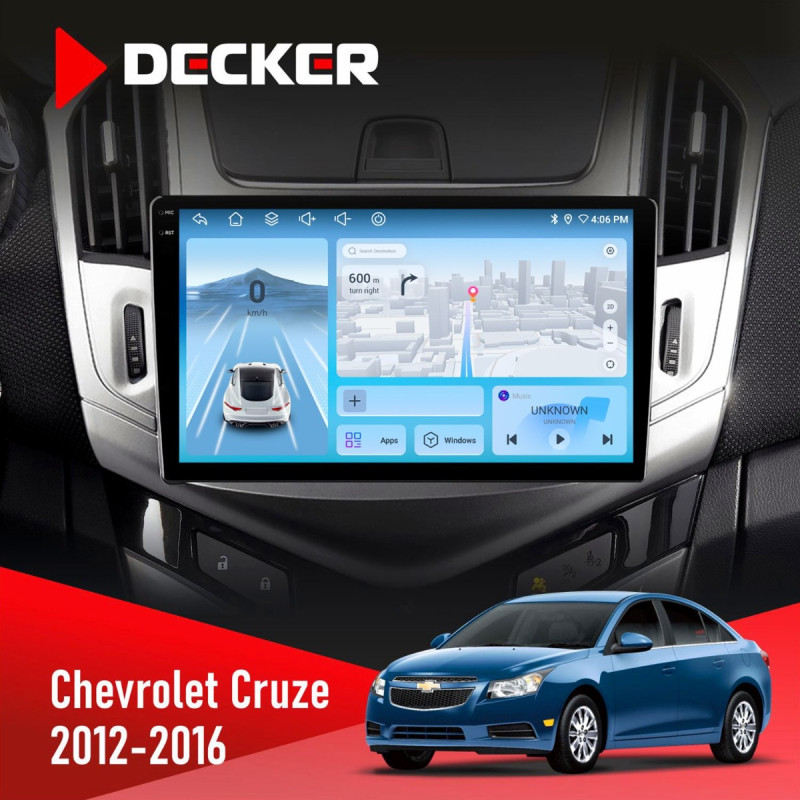 Штатна магнітола Chevrolet Cruze 2012-2016 Decker D9-010 6x128, DSP, 4G, 2K