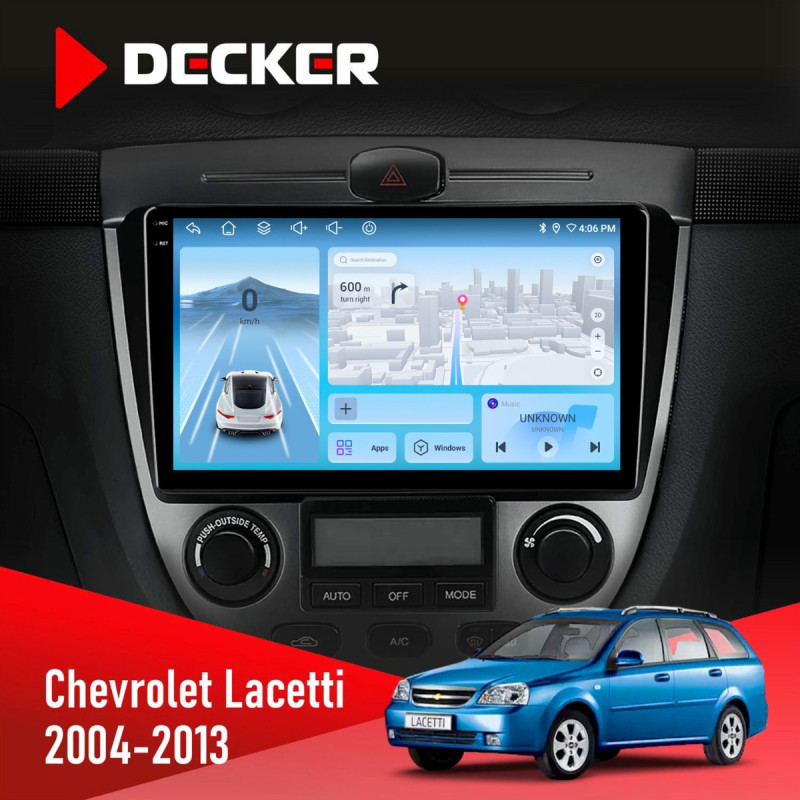 Штатна магнітола Chevrolet Lacetti 2004-2013 Climate Decker D9-010 6x128, DSP, 4G, 2K