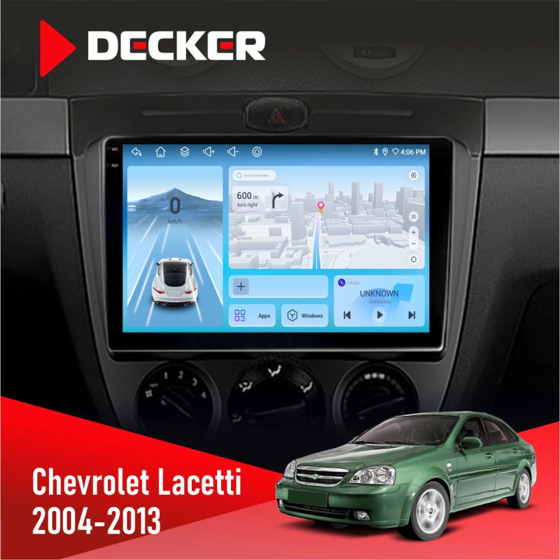 Штатна магнітола Chevrolet Lacetti 2004-2013 Decker D9-010 6x128, DSP, 4G, 2K