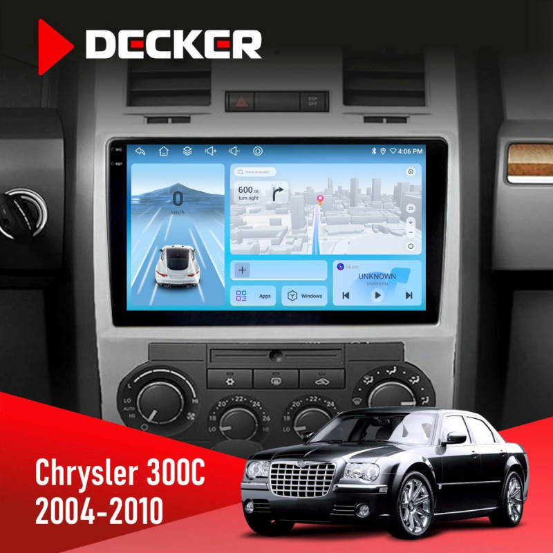 Штатна магнітола Chrysler 300C 2004-2010 Decker D9-010 6x128, DSP, 4G, 2K