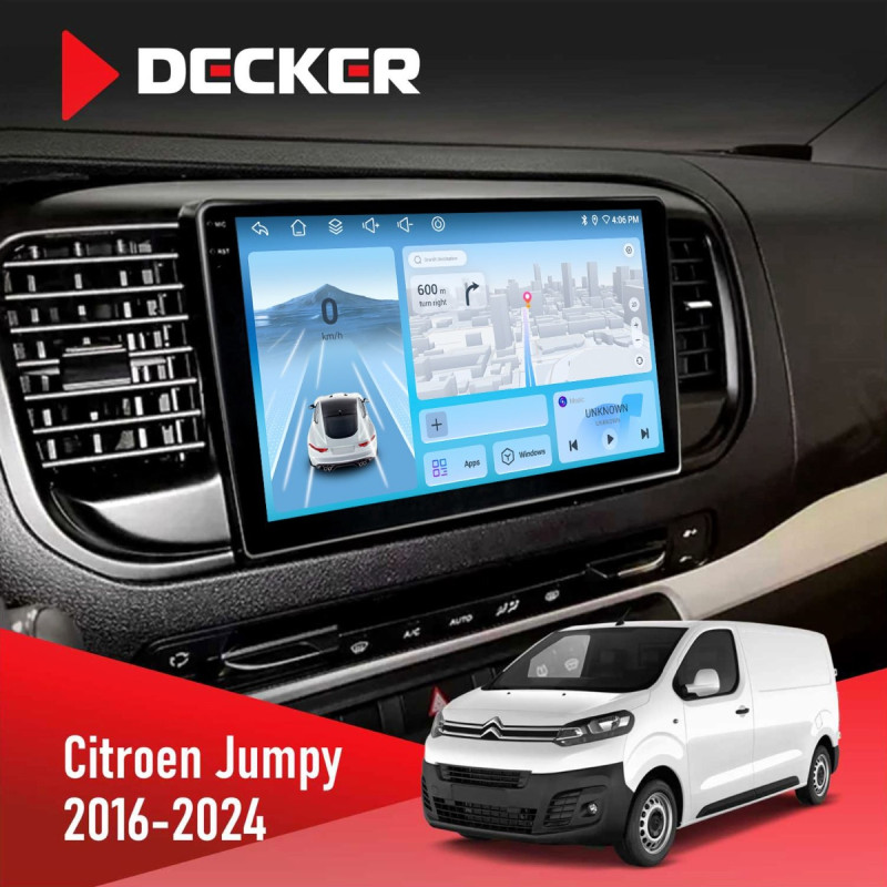 Штатна магнітола Citroen Jumpy 2016+ Decker D9-010 6x128, DSP, 4G, 2K