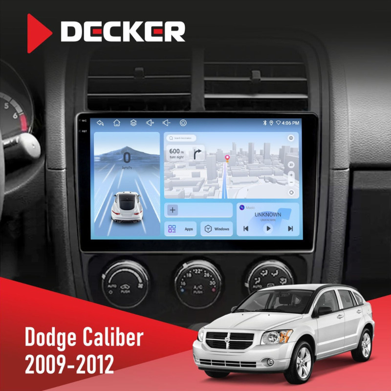 Штатна магнітола Dodge Caliber 2009-2012 Decker D9-010 6x128, DSP, 4G, 2K