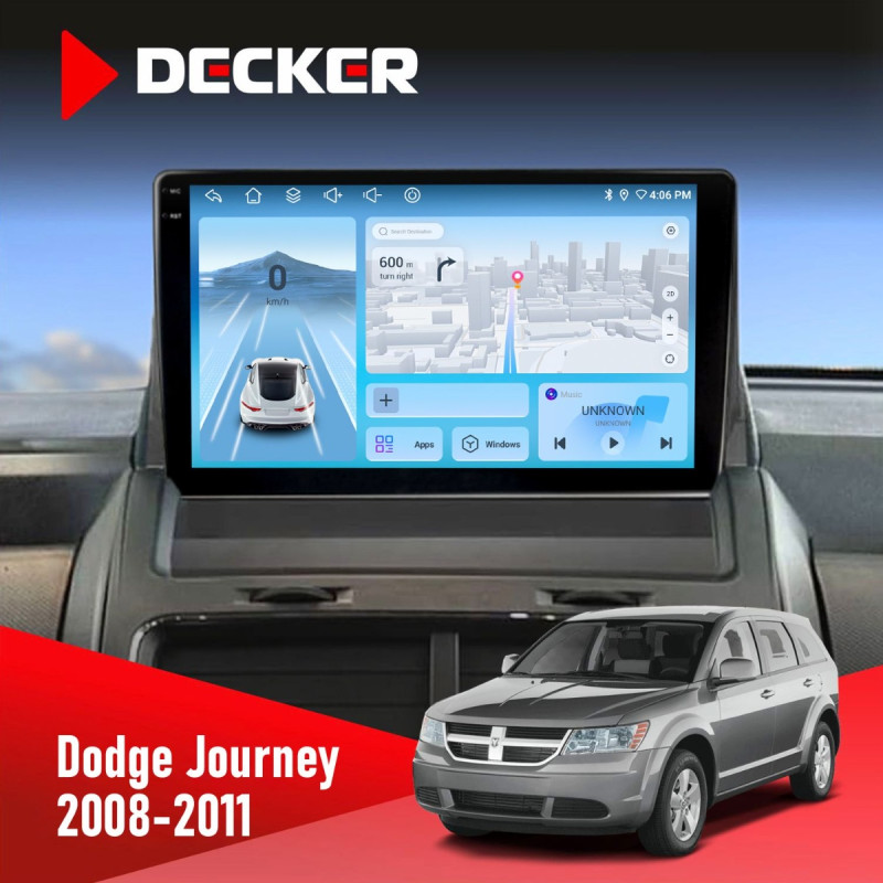 Штатна магнітола Dodge Journey 2008-2011 Decker D9-010 6x128, DSP, 4G, 2K