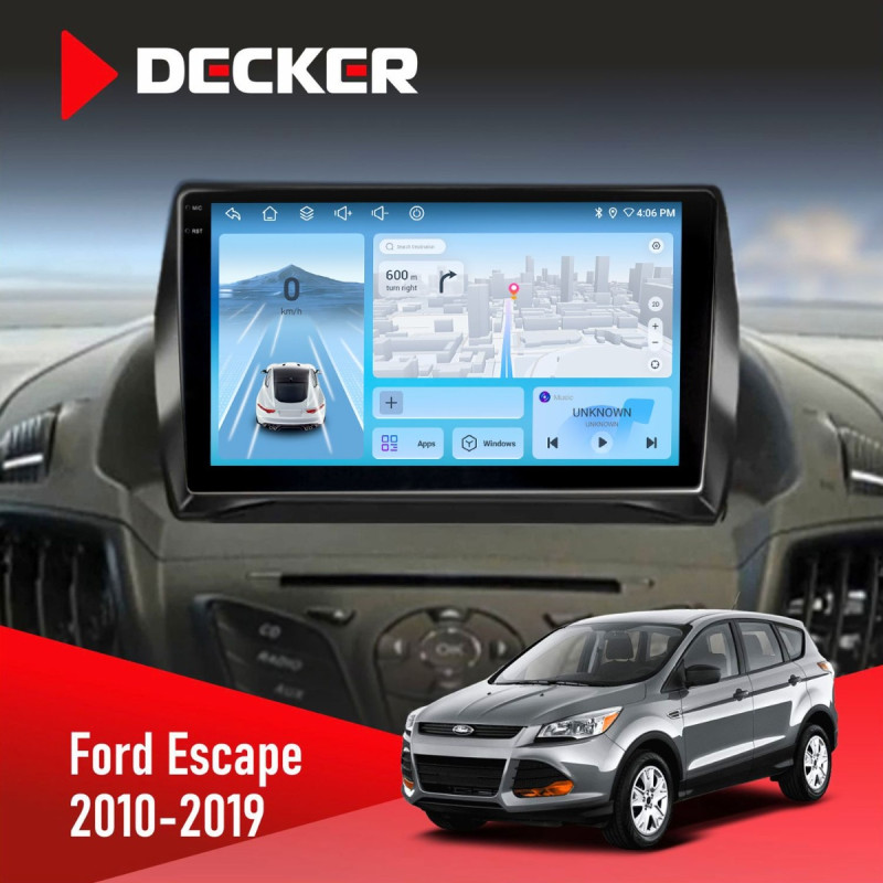 Штатна магнітола Ford Escape 2012-2019 Decker D9-010 6x128, DSP, 4G, 2K