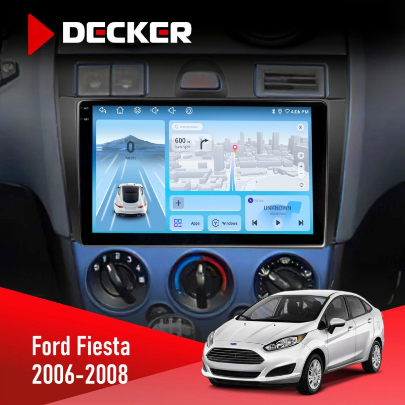 Штатна магнітола Ford Fiesta 2006-2008 Decker D9-010 6x128, DSP, 4G, 2K