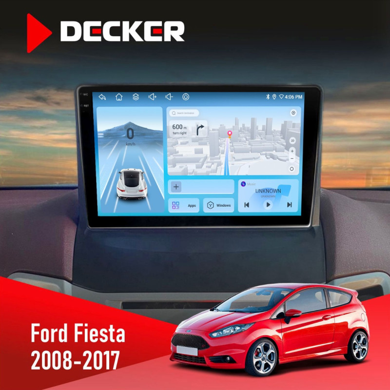 Штатна магнітола Ford Fiesta 2008-2017 Decker D9-010 6x128, DSP, 4G, 2K