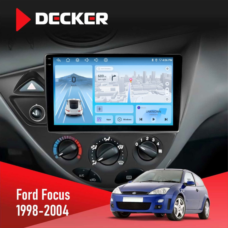 Штатна магнітола Ford Focus 1998-2004 Decker D9-010 6x128, DSP, 4G, 2K