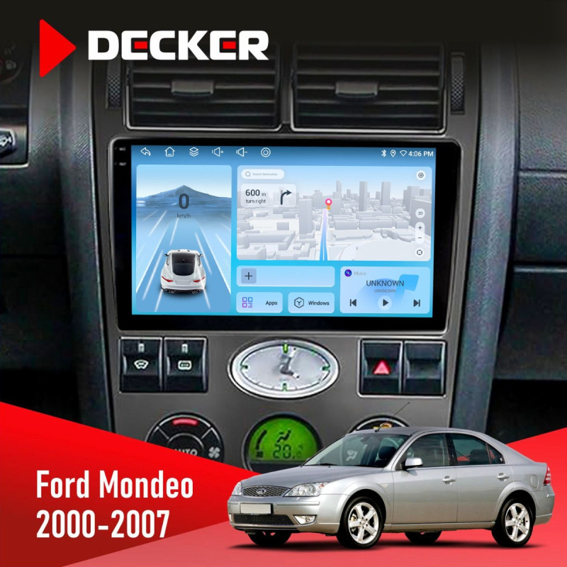 Штатна магнітола Ford Mondeo 2000-2007 Decker D9-010 6x128, DSP, 4G, 2K