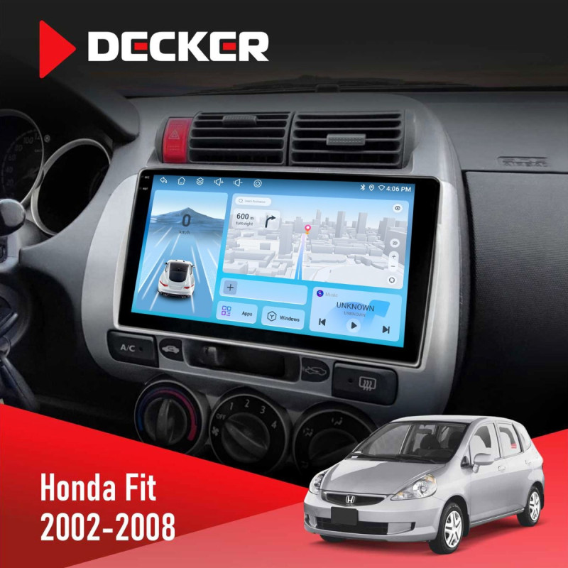 Штатна магнітола Honda Fit 2002-2008 Decker D9-010 6x128, DSP, 4G, 2K
