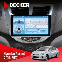 Штатна магнітола Hyundai Accent 2010-2017 Decker D9-010 6x128, DSP, 4G, 2K