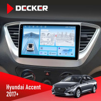 Штатна магнітола Hyundai Accent 2017+ Decker D9-010 6x128, DSP, 4G, 2K