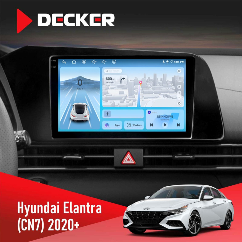 Штатна магнітола Hyundai Elantra 2021+ Decker D9-010 6x128, DSP, 4G, 2K
