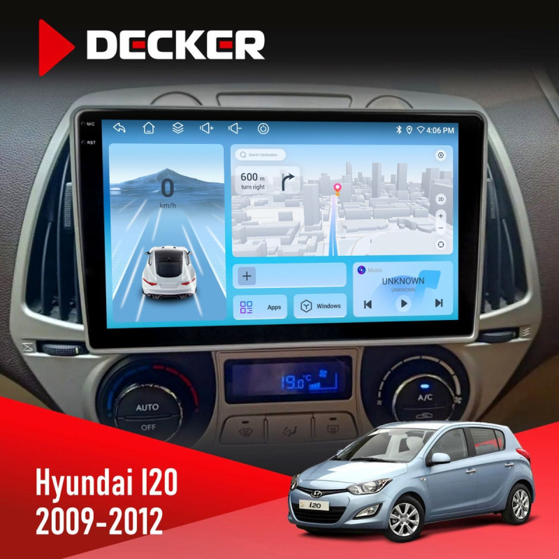 Штатна магнітола Hyundai i20 2009-2012 Climate Decker D9-010 6x128, DSP, 4G, 2K