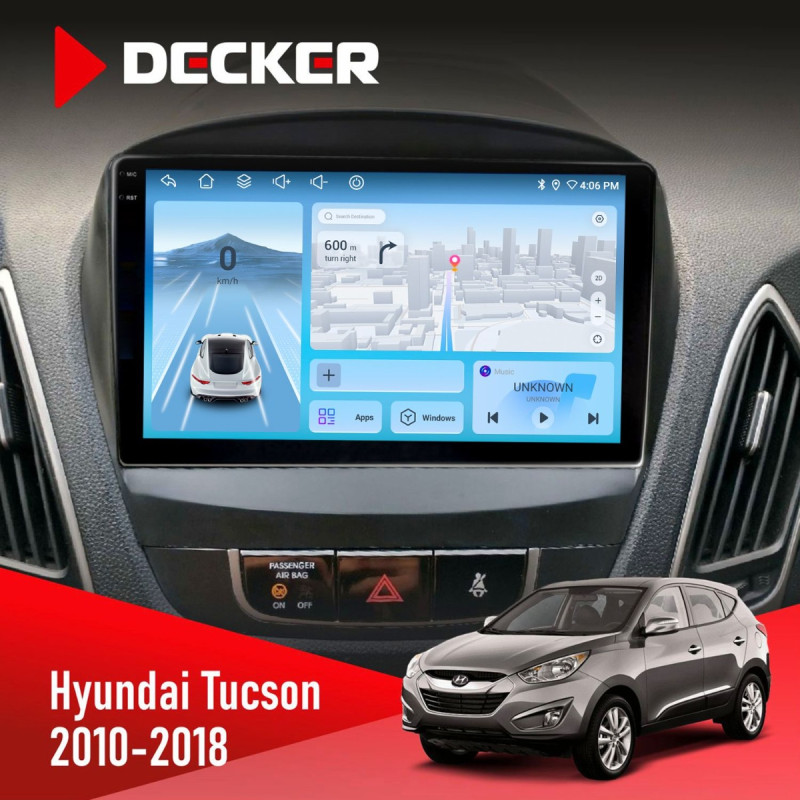 Штатна магнітола Hyundai Tucson 2010-2018 Decker D9-010 6x128, DSP, 4G, 2K