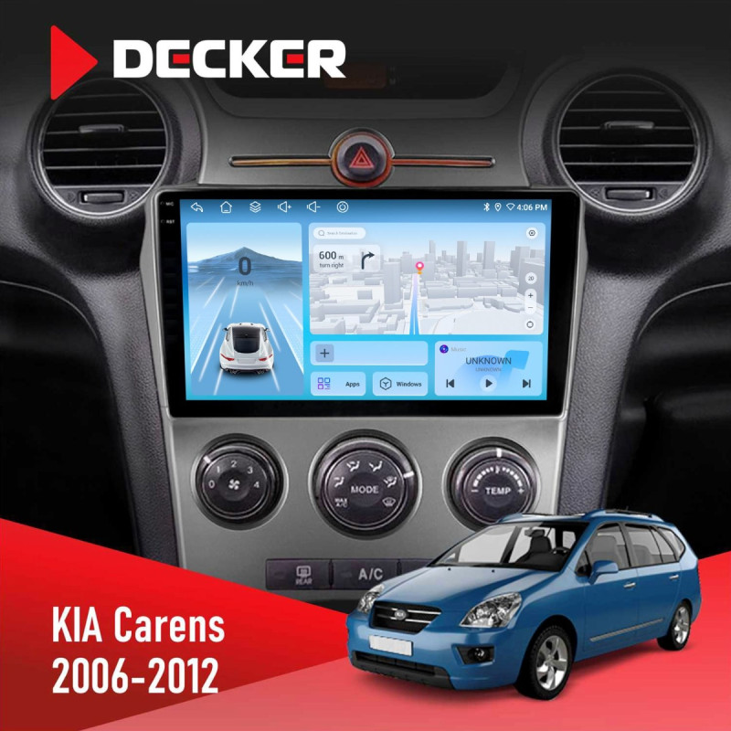 Штатна магнітола KIA Carens 2006-2012 Decker D9-010 6x128, DSP, 4G, 2K