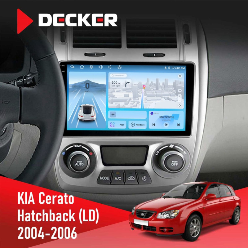 Штатна магнітола KIA Cerato 2004-2006 Climate Decker D9-010 6x128, DSP, 4G, 2K
