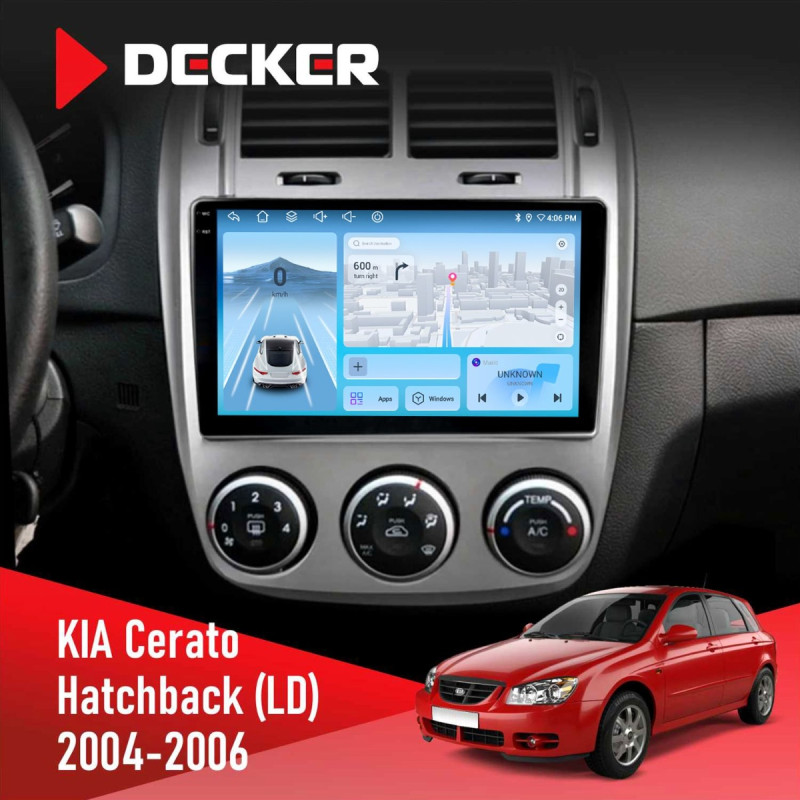 Штатна магнітола KIA Cerato 2004-2006 Decker D9-010 6x128, DSP, 4G, 2K